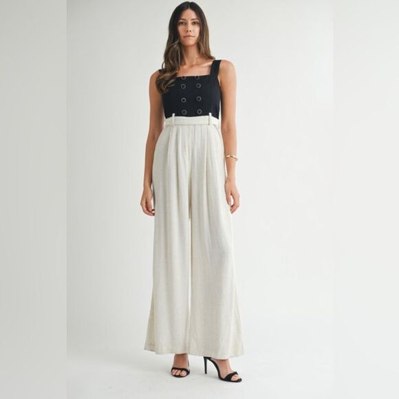 Claire’s Cream Wide-Leg Pant Jumpsuit - Picture 6 of 16